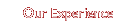 Our Experience