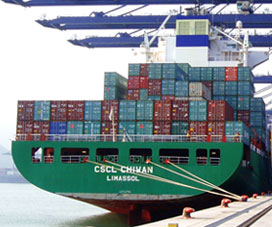 Ship being loaded
